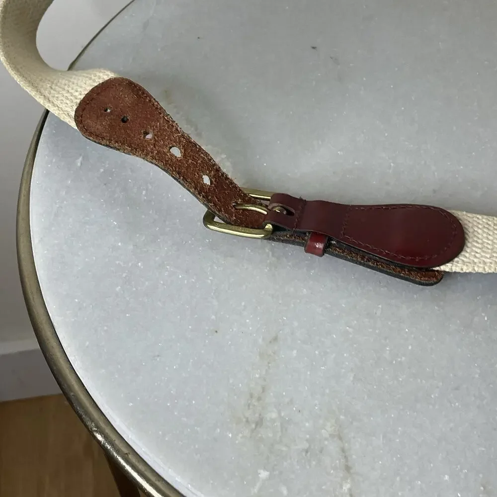 Vintage NANTUCKET Sailboat Belt Brass Buckle Sz 42 Preppy Old Money Caps Cod